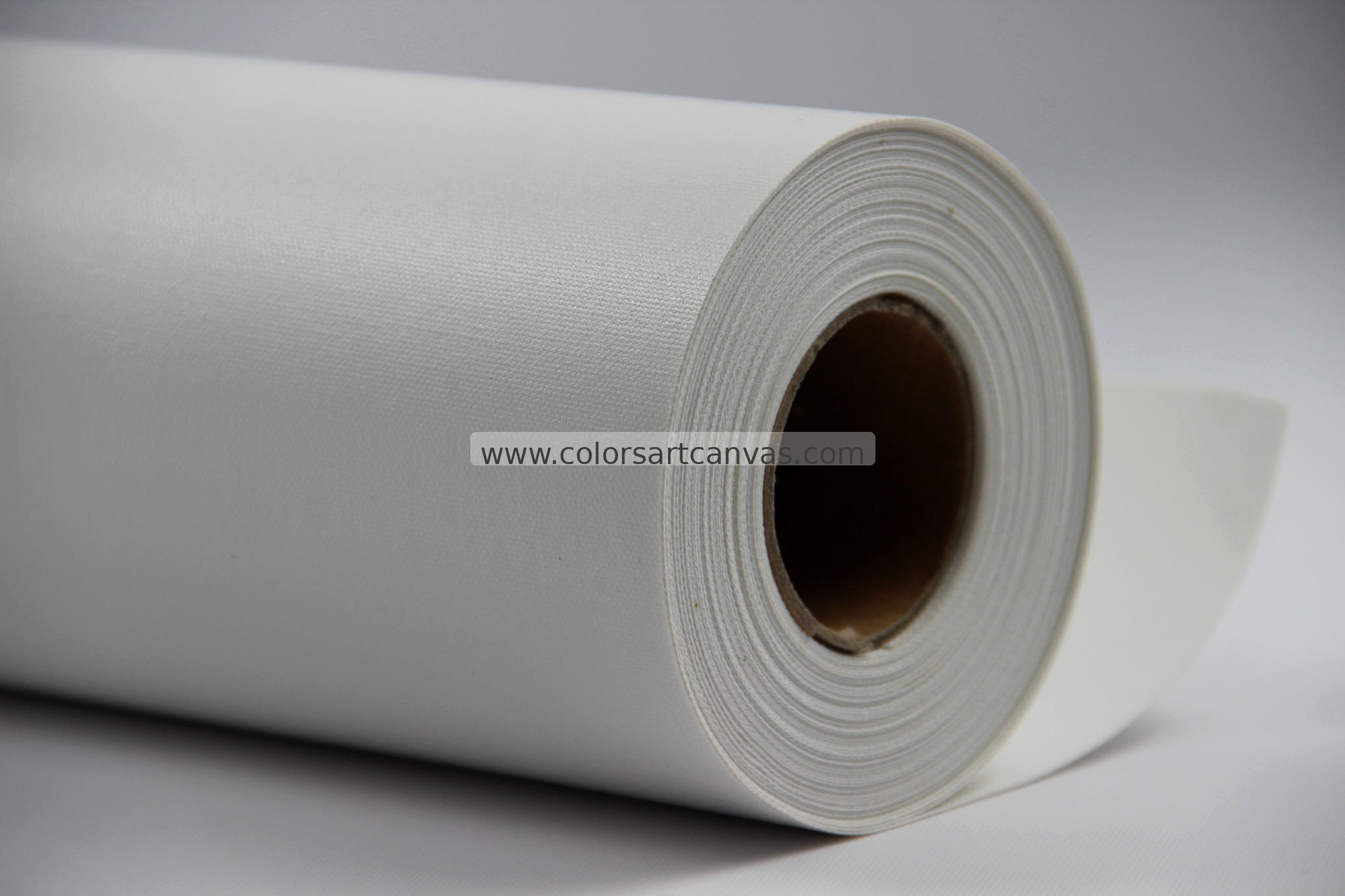 Close-up of coated printable canvas showing weave and printable surface texture