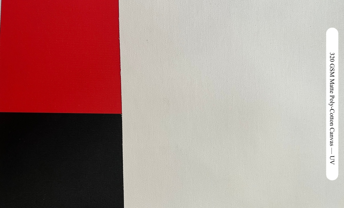 320 GSM matte poly-cotton printable canvas visual opacity comparison