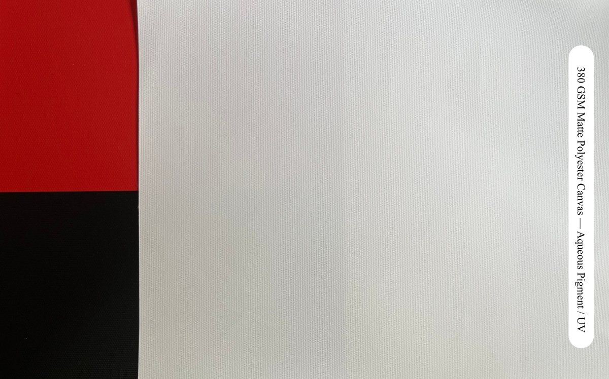 380 GSM matte polyester aqueous pigment canvas opacity comparison