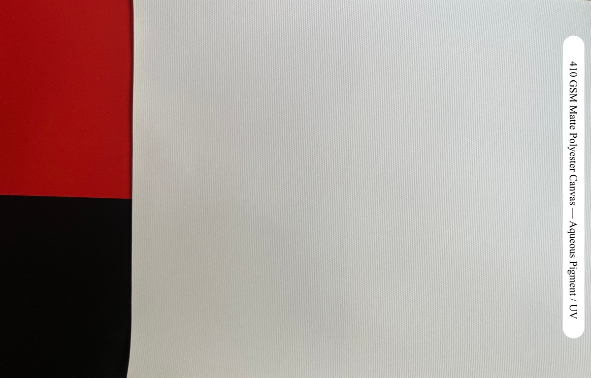 410 GSM matte poly-cotton printable canvas visual opacity