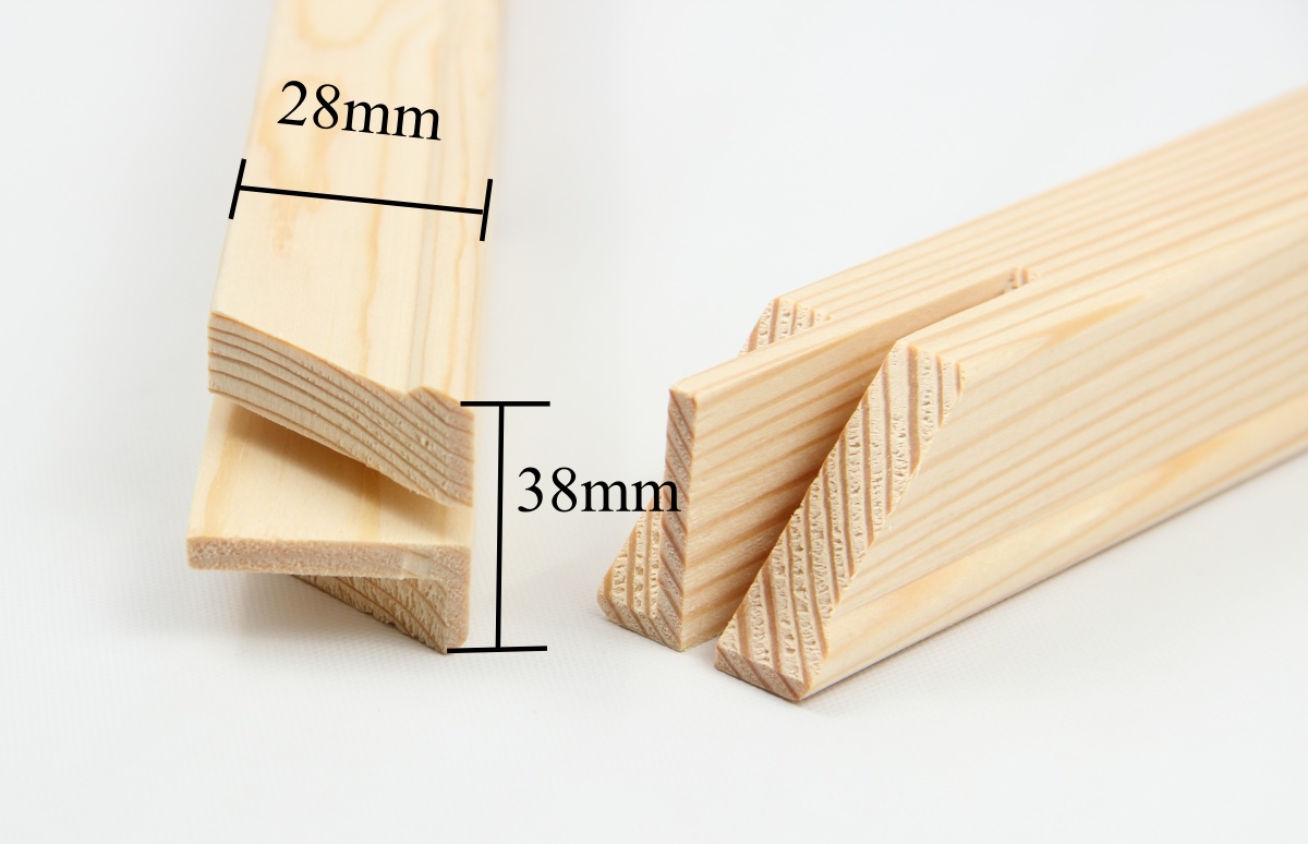 38x28 mm pine economy gallery wrap stretcher bar profile for canvas wall art production