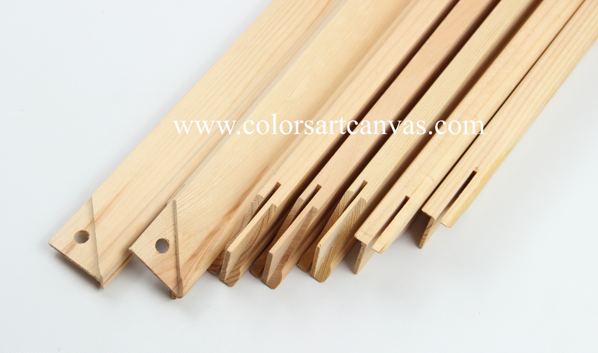 Slim wooden stretcher bar profile comparison for smaller and commercial canvas frames