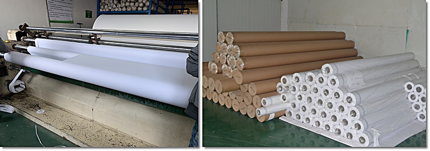 Professional wide-format printable canvas manufacturing facility
