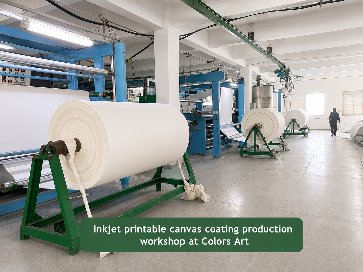 Inkjet printable canvas coating production workshop at Colors Art