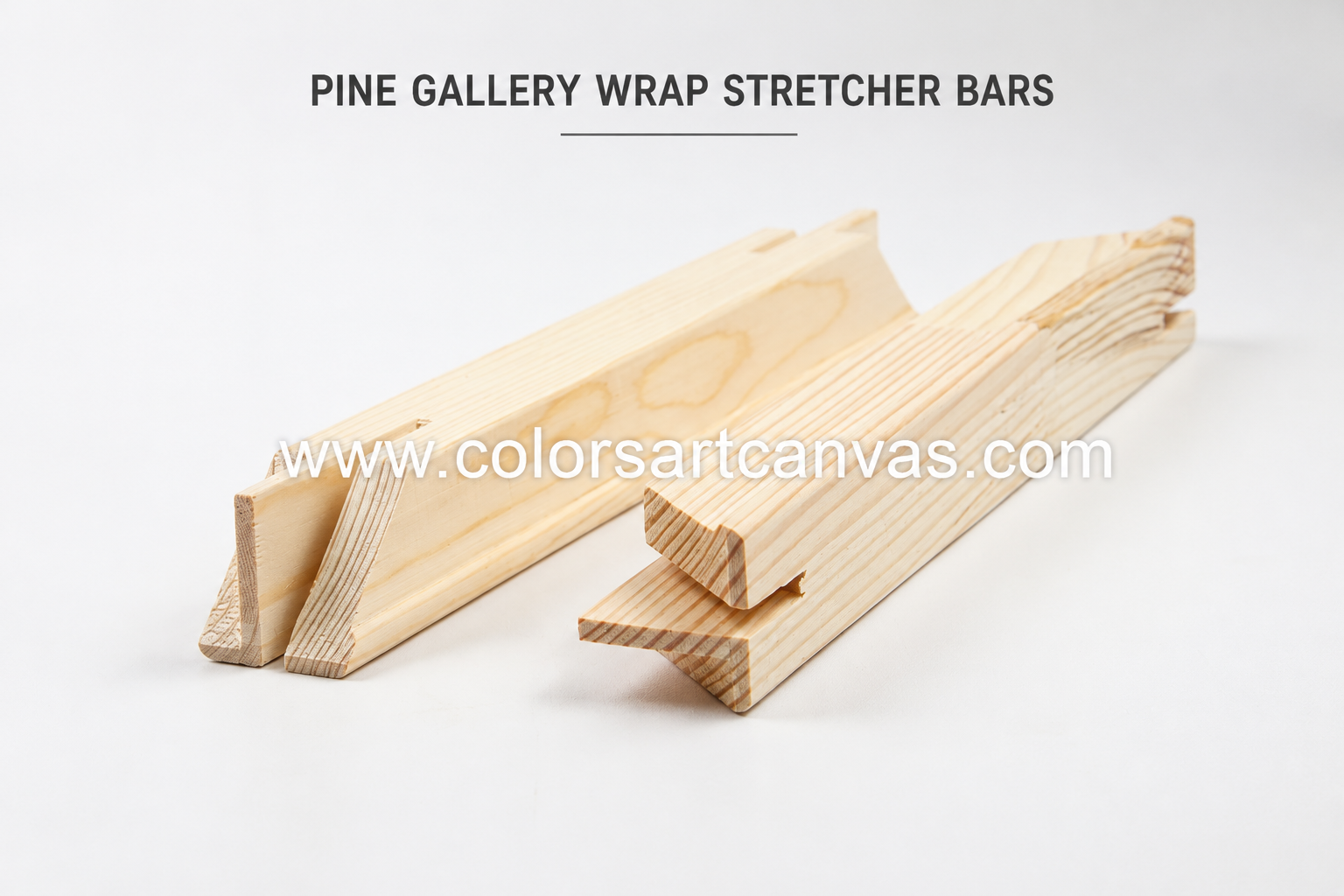 Precision joint detail of pine gallery wrap stretcher bars