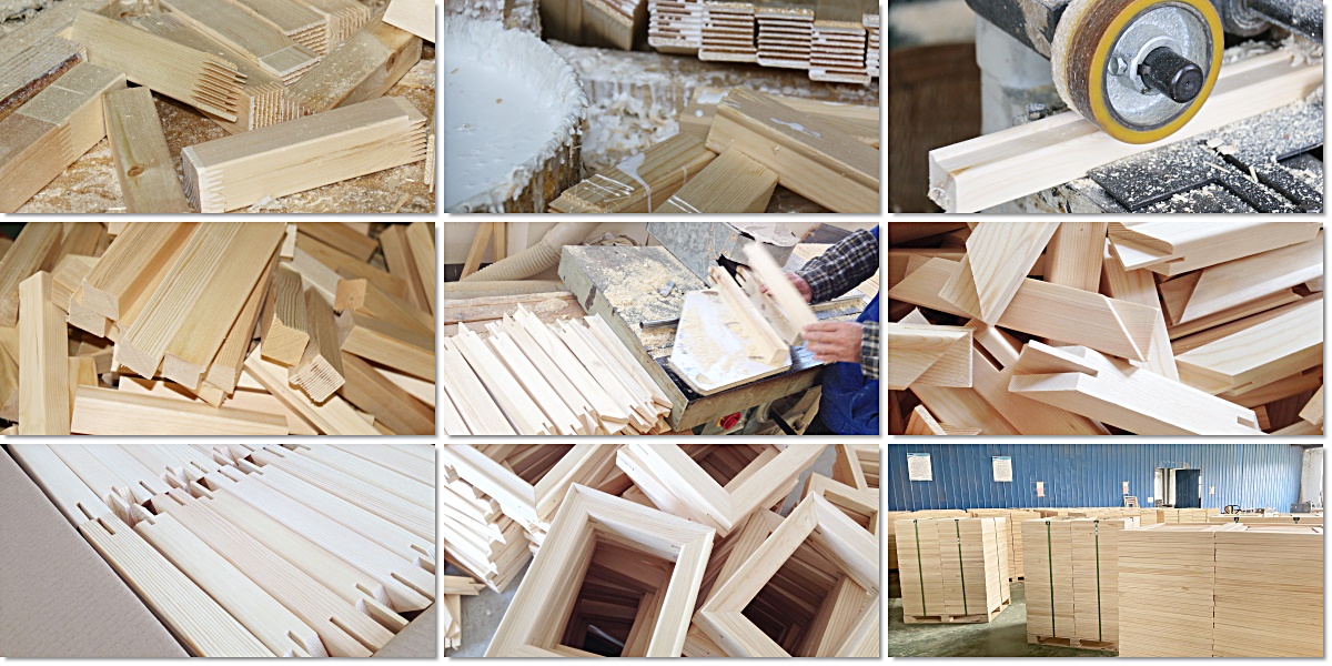 Pine canvas stretcher bar manufacturing and machining process