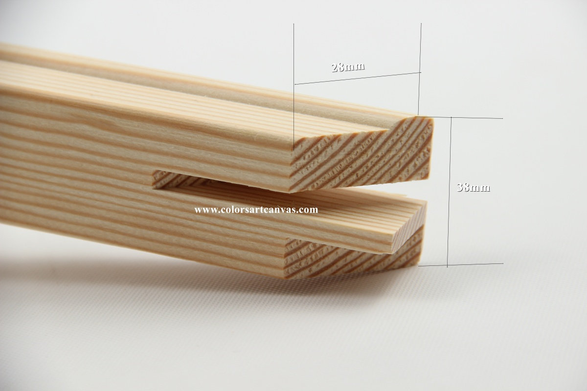 CR3828 38x28mm stretcher bar profile dimension diagram