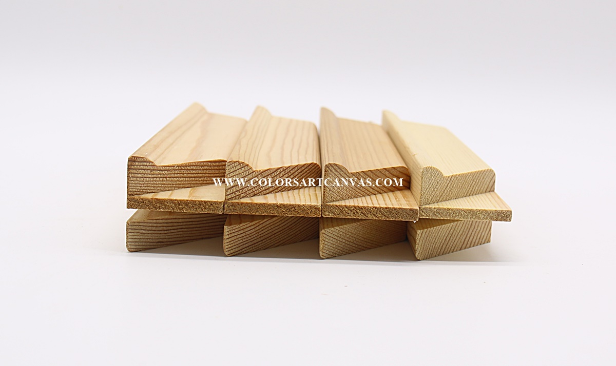 Cross-section comparison of four 37&times;38mm gallery wrap stretcher bar profiles