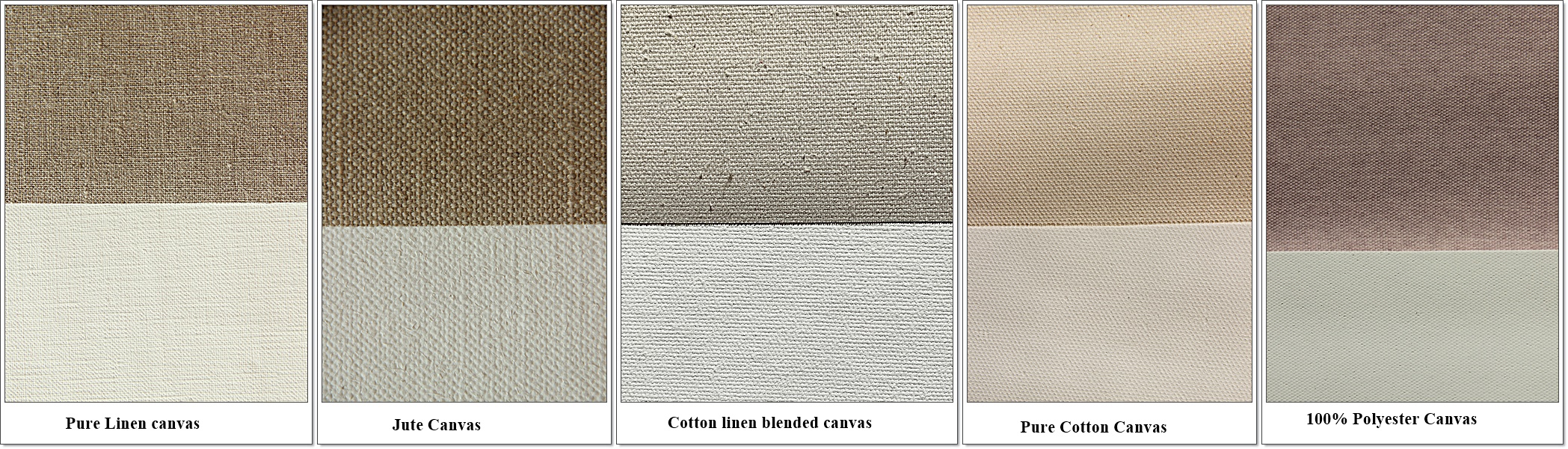 Cotton linen cotton-linen polyester and jute artist canvas materials