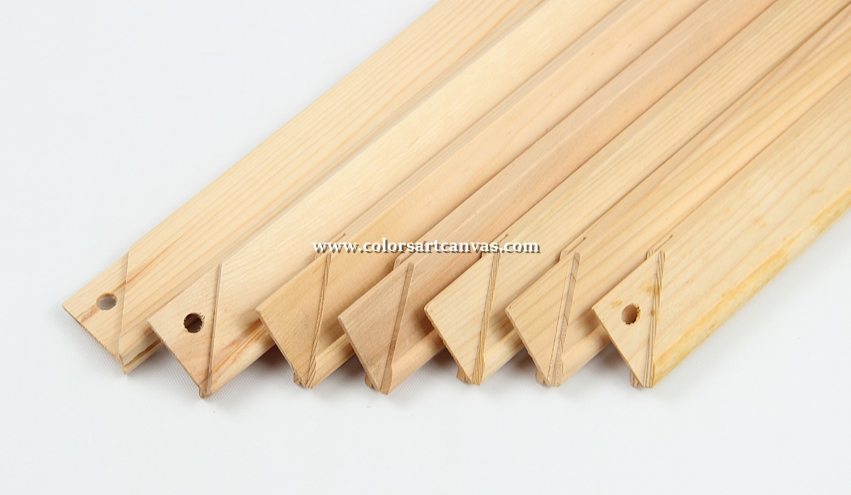 Different wooden stretcher bar joint and profile configurations for OEM canvas frames