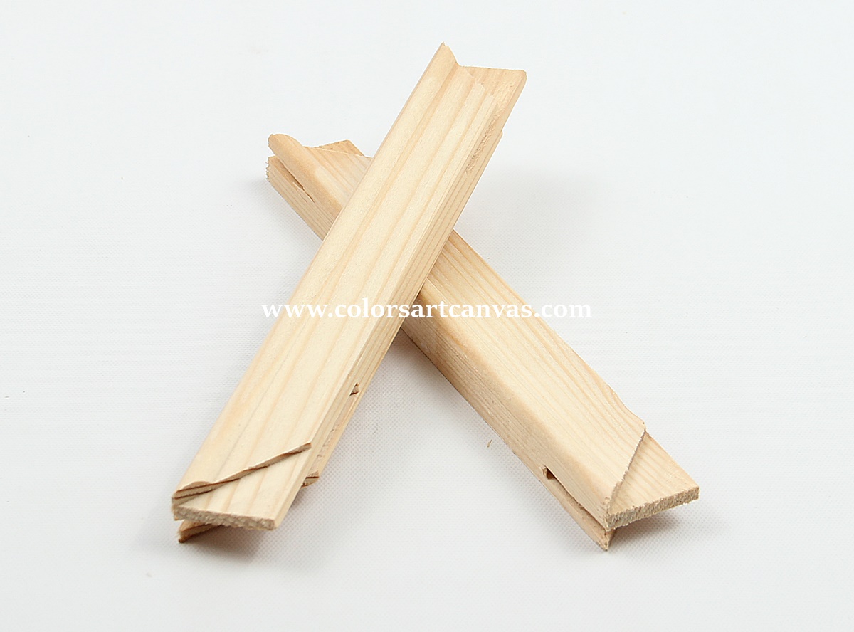Raised rounded canvas-contact edge on 17mm x 38mm pine stretcher bar