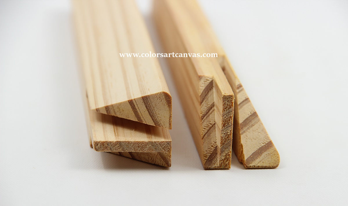 Detailed cross section of 32mm x 32mm sloped stretcher bar profile
