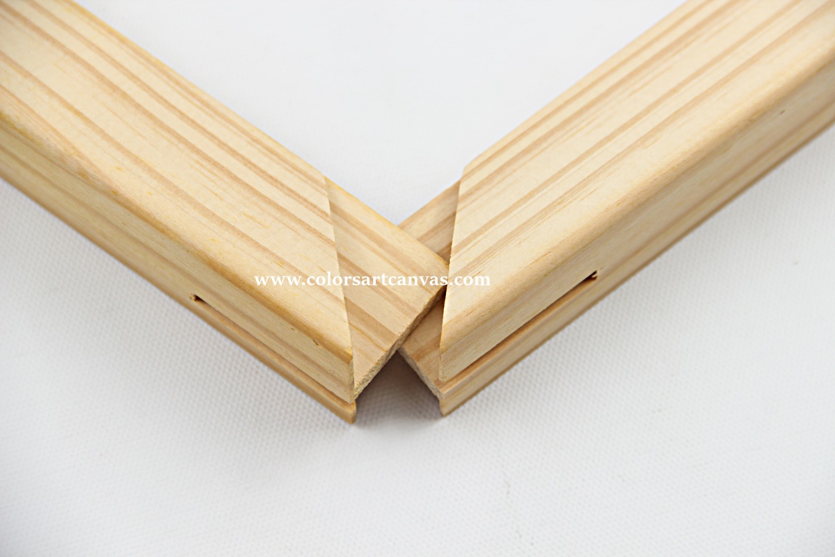 Pair of gallery wrap stretcher bars showing corner assembly orientation