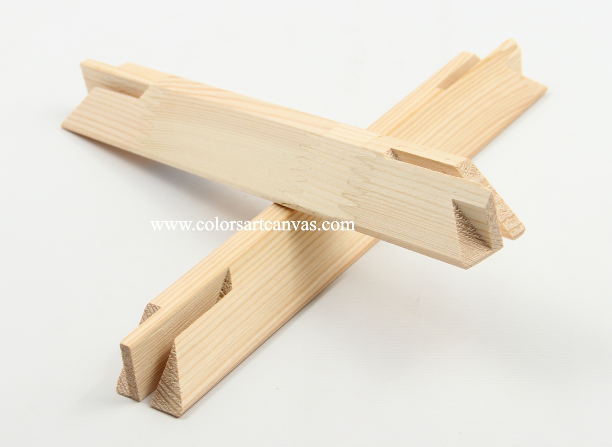 tongue and groove joint on pine stretcher bar
