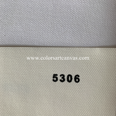 Acrylic Primed Cotton Canvas Rolls-#5306 White Cotton Canvas - 380gm - Width 1.6m